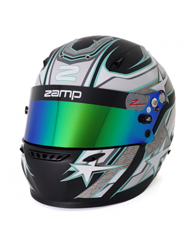 Casco Zamp ZR 72 Negro Mate/Gris/Azul
