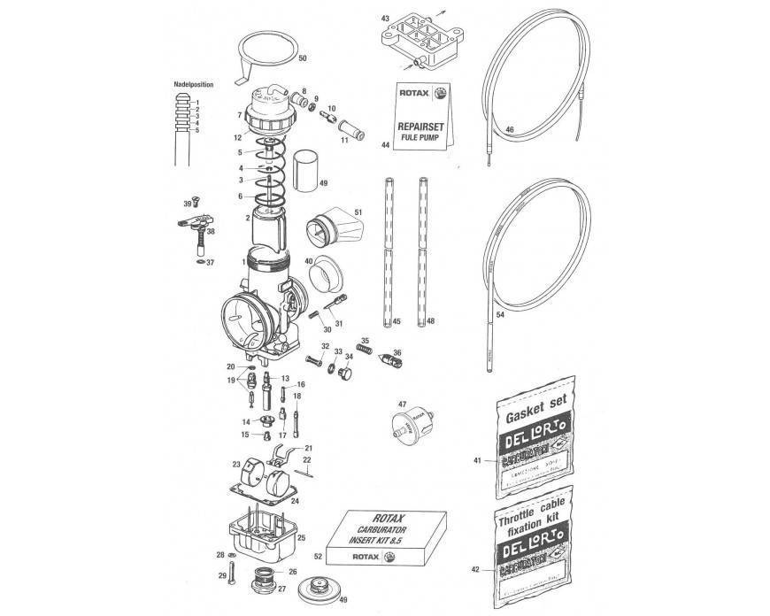 Rotax Max ® Despiece del Carburador y Accesorios Gasolina | KPS